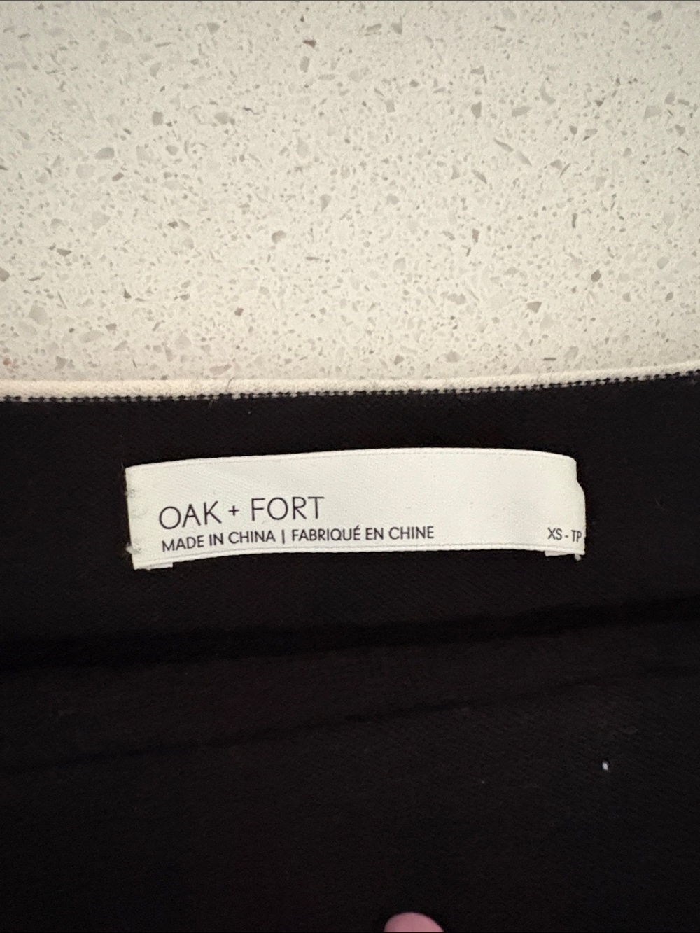 OAK + FORT Black A-Line Mini Skirt with White Trim - Picture 2 of 5
